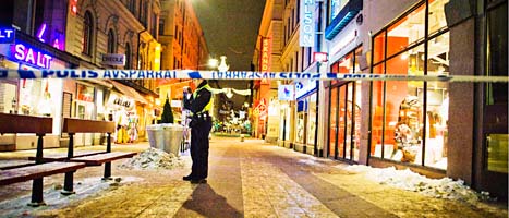 Här sprängdes en av bomberna i Stockholm i december förra året.
Foto: Magnus Hjalmarsson Niedman/Scanpix