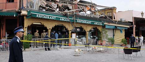 Femton människor dödades i en explosion i staden Marrakesh.
Foto: Tarik Najmaoui/Scanpix