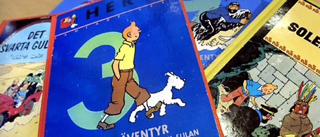 Tintin har kastats ut från Kulturhusets bibliotek i Stockholm. Foto: Claudio Bresciani/Scanpix.