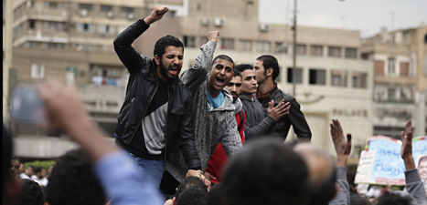 Några av dem som protesterade mot president Mursi i Egypten. Foto: Hassan Ammar/Scanpix