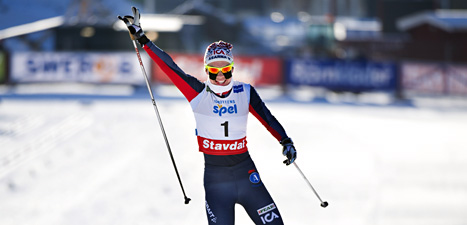 Emma Wikén vann SM-guld i längdåkning. Foto: Pontus Lundahl/Scanpix.