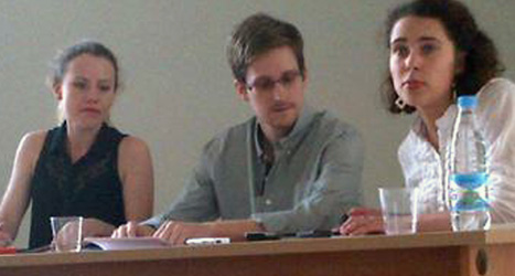Edward Snowden på flygplatsen i Moskva. Foto: Tanya Lokshian/Scanpix.