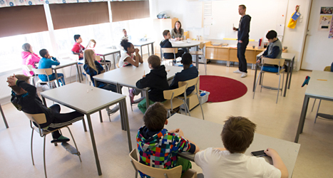 Eleverna i en skola i Enköping. Foto: TT.