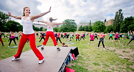 Träning med Friskis och Svettis. En halv miljon svenskar tränar med Friskis och Svettis. Foto: Erik Mårtensson/Scanpix