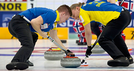 Sverige förlorade VM-finalen i curling mot Norge. Foto: Andy Wong/TT.