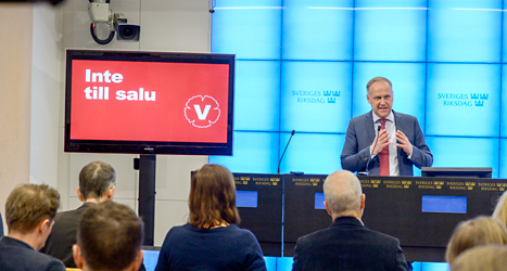 Jonas Sjöstedt är ledare för Vänsterpariet. Foto: Bertil Ericsson/TT.