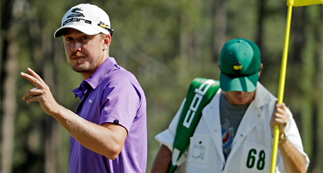Jonas blixt överraskade stort i golftävlingen US Masters.
Han blev tvåa i tävlingen. Foto: Chris Carlson/TT.