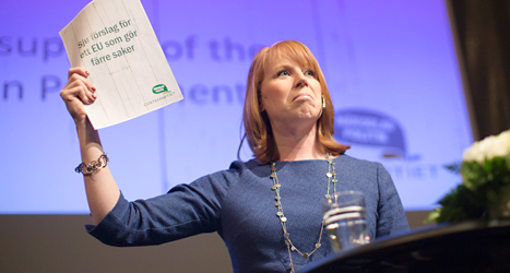 Centerpartiets ledare Annie Lööf vill att EU ska bestämma mindre. Foto: TT