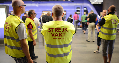 Många tåg i Skåne står stilla. De som arbetar på tågen strejkar.
Foto: Johan Nilsson/TT.