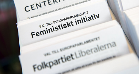 Valsedlar till EU-valet. Foto: TT