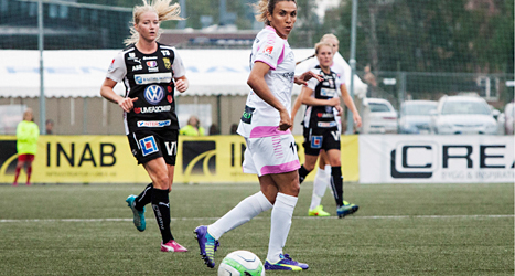 Inga mål av Marta da Silva när hon spelade med Rosengård för första gången. Foto: AnnaKarin Drugge/TT