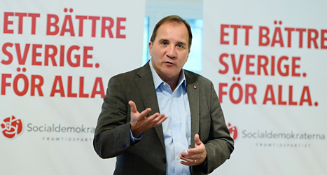 Socialdemokraternas ledare Stefan Löfven vill höja lärarnas löner. Foto: TT