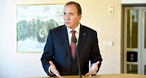 Socialdemokraternas ledare Stefan Löfven hade möte med talmannen. Foto: TT