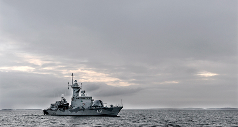En svensk krigsbåt i Stockholms skärgård. Foto: Fredrik Persson/TT.