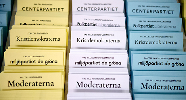 Valsedlar för olika partier
