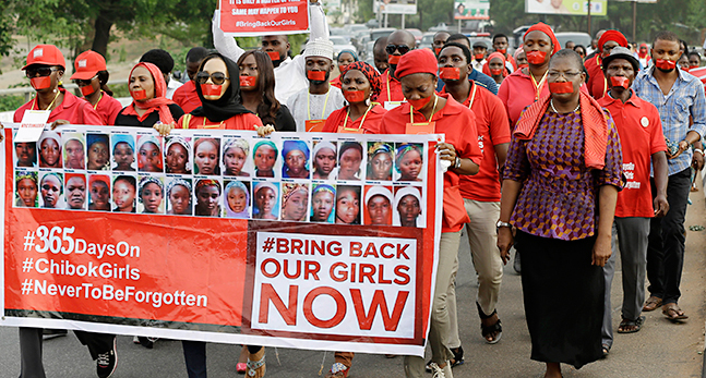 Folk demonstrerar i Nigeria