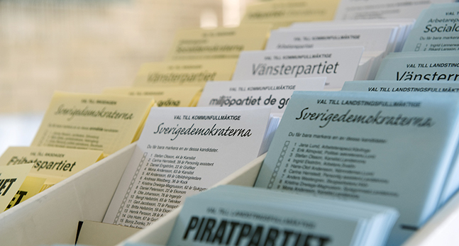 Valsedlar från Sverigedemokraterna.