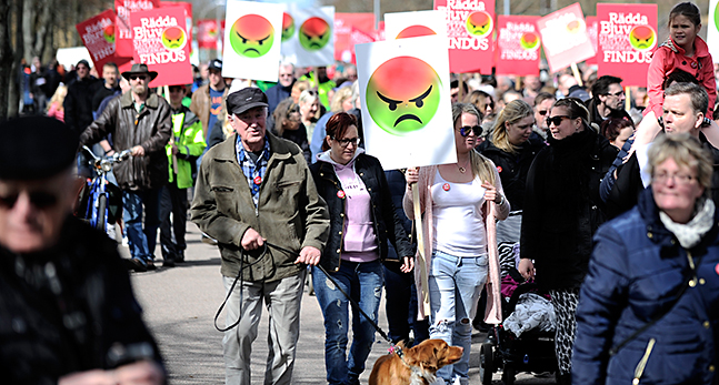 Demonstration i Bjuv.