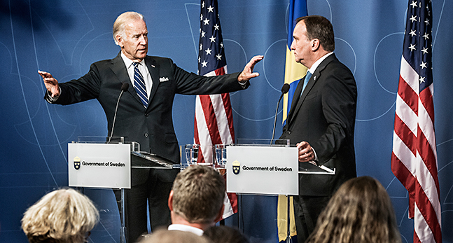 Joe Biden och Sveriges statsminister Stefan Löfven.