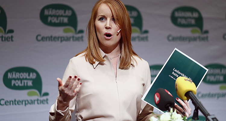 Annie Lööf på Centerpartiets möte.