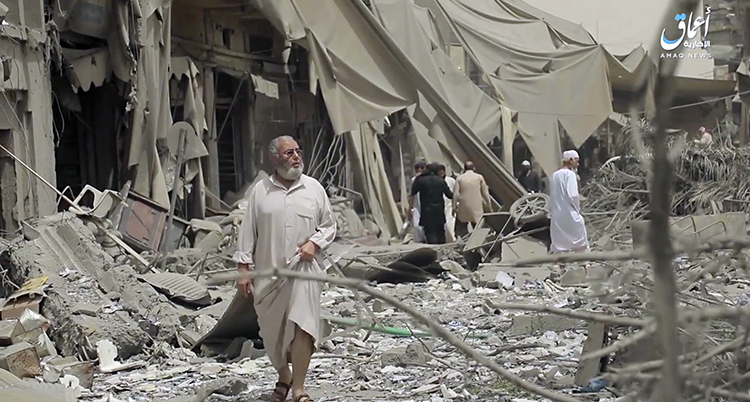 En man i staden Raqqa