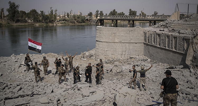 Irakiska soldater i Mosul