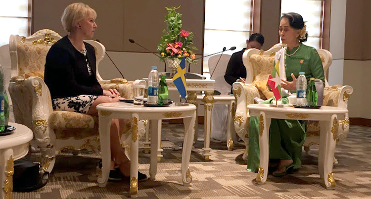 Margot Wallström och Aung San Suu Ky