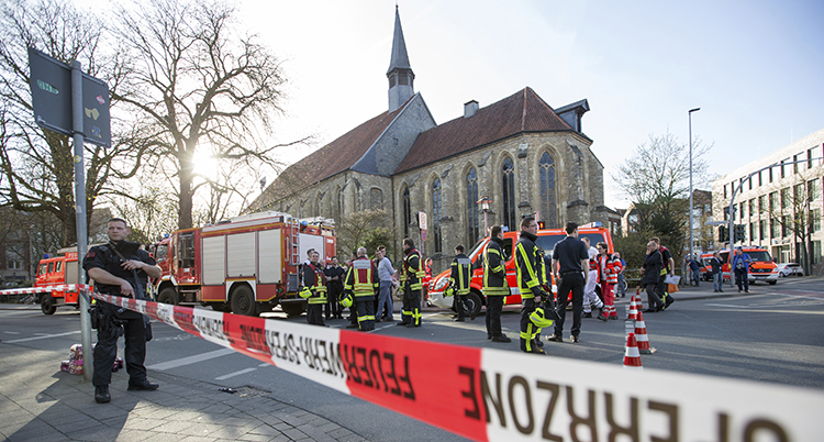 Poliser i Münster i Tyskland: