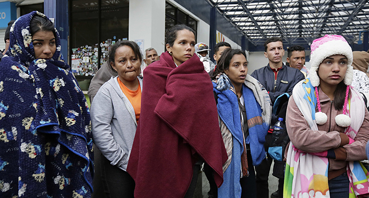 Människor på flykt från Venezuela