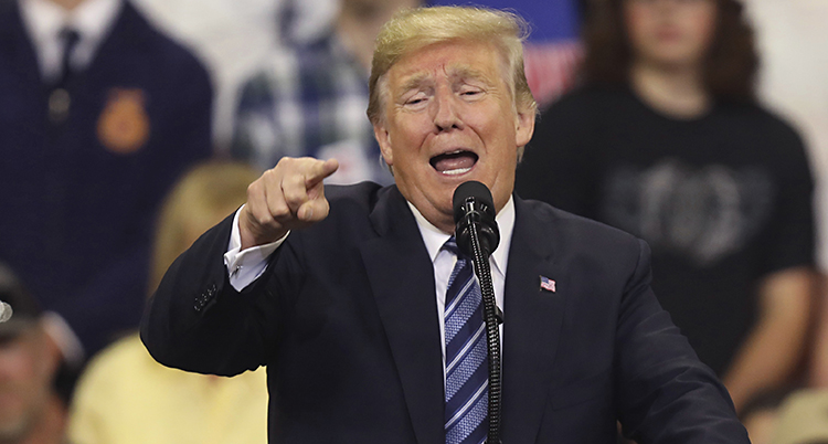 Donald Trump på ett möte.