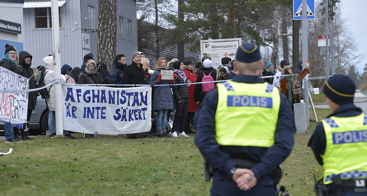 Folk demonstrerade i Märsta