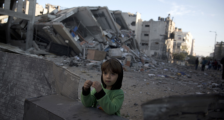 Ett barn i området Gaza