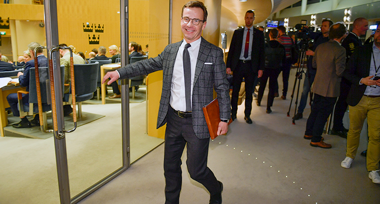 Moderaternas ledare Ulf Kristersson i riksdagen.