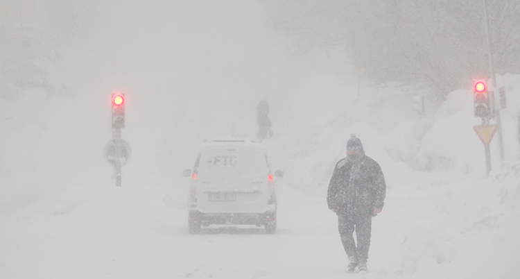 Snöoväder i norra Sverige
