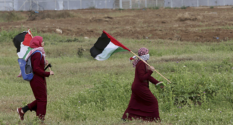 Palestinska kvinnor protesterar