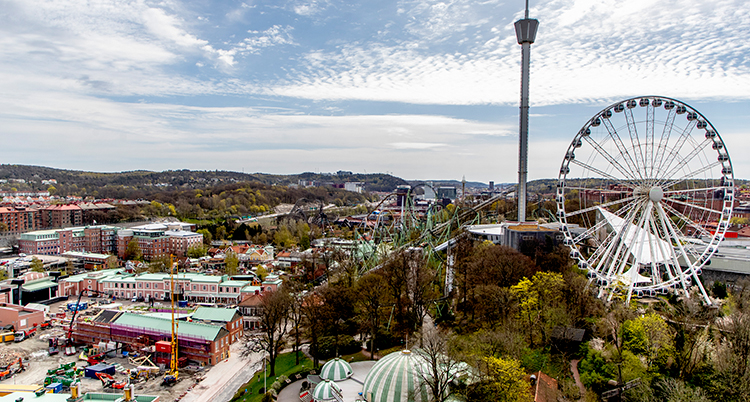En bild tagen ovanifrån på Liseberg.