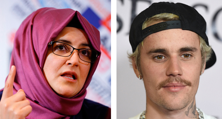 Cengiz och Bieber på varsin bild bredvid varandra.