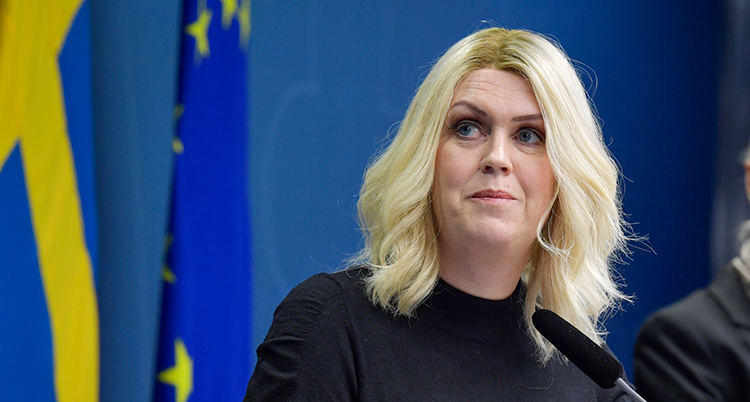 En närbild på Lena Hallengren. Foto: TT