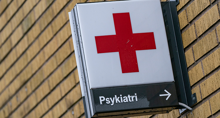 Tavla visar vägen till psykiatrin.