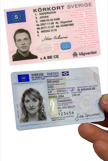 de två id-handlingarna visas.