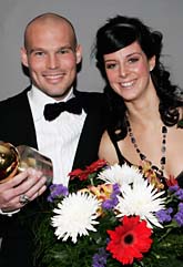 Fredrik Ljungberg och Lotta Schelin fick de finaste priserna på fotbollsgalan. Foto: Henrik Montgomery/Scanpix