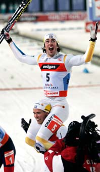 Mats Larsson tog silver i sprint. Foto: Lee Ji-Man/Scanpix