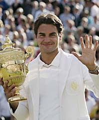 Roger Federer vann finalen i Wimbledon. Foto: AP/Scanpix
