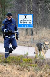 Polisen letar efter den försvunna flickan i Dalarna. Foto: Lars Pehrson/Scanpix