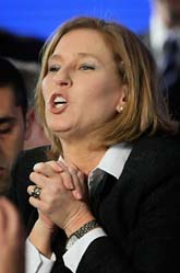 Tzipi Livnis parti blev störst i det israeliska valet. Foto: Scanpix