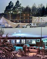 Taket till tennishallen i Rönninge rasade in. Foto: Jonas Ekströmer/Scanpix