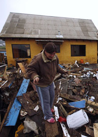 Fler än 700 människor dog i jordbävningen.i Chile. Foto: Roberto Candia/Scanpix