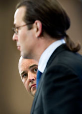 Finansminister Anders Borg och statsminster Fredrik Reinfeldt. Foto: Claudio Bresciani/Scanpix