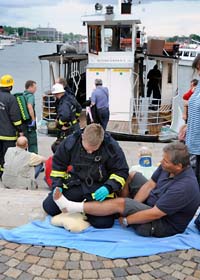 Färjan körde rakt in i kajen. Foto: Ingvar Karmhed/SvD/Scanpix