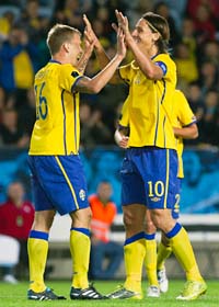 Sverige hade målfest mot San Marino i EM-kvalet. Foto: Anders Hillergren/Scanpix